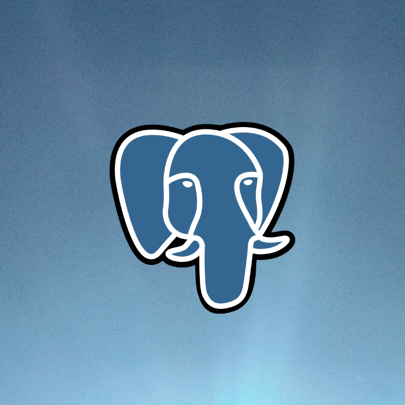 The Postgres elephant backlit by rays of sunlight against a daytime sky