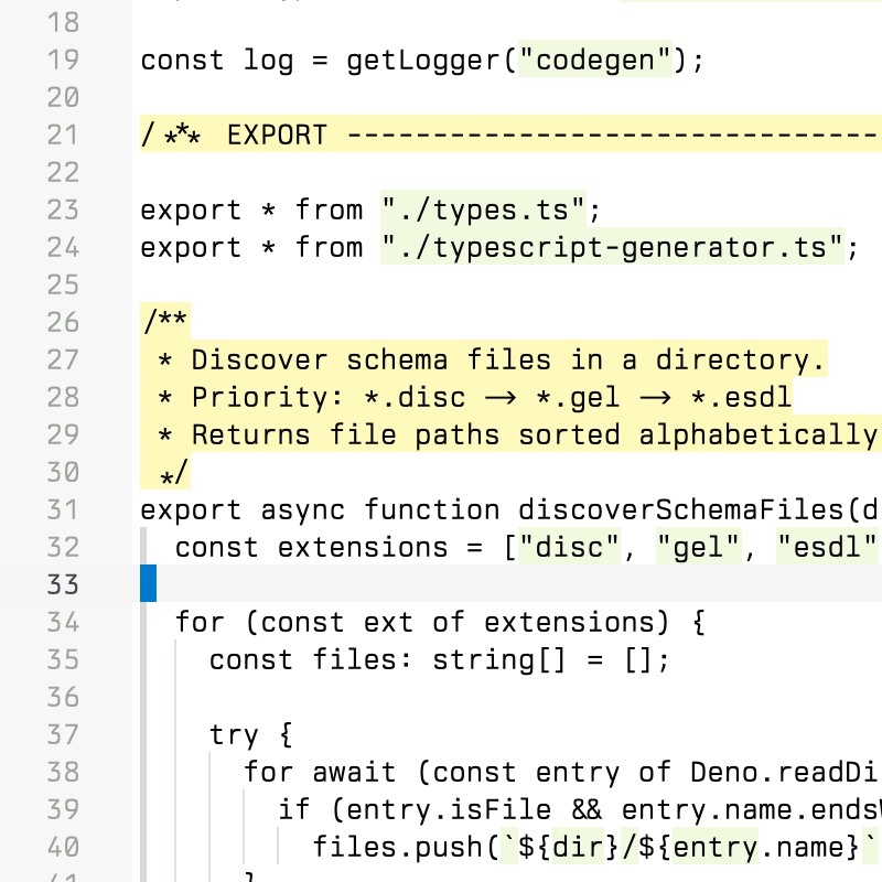 Disc source code displayed in a text editor